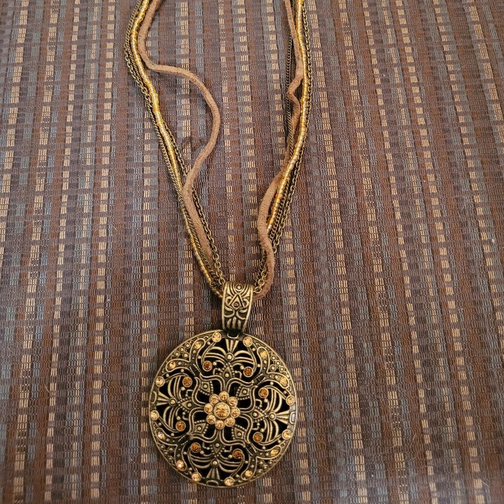 Lia Sophia Rosette Rhinestone Necklace